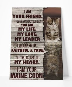 Gearhuman 3D I Am Your Friend Reflection Maine Coon Custom Canvas GB27016 Canvas 1 Piece Non Frame M
