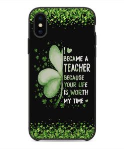 Gearhuman 3D I Became A Teacher St Patrick Day Custom Phonecase GB19027 Glass Phone Case Iphone X