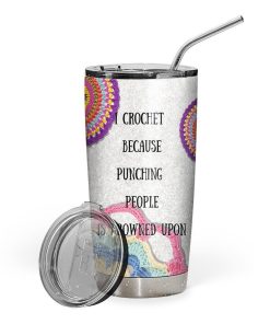 Gearhuman 3D I Crochet Custom Design Vacuum Insulated Glitter Tumbler GV03094 Tumbler 