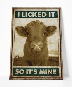 Gearhuman 3D I Licked It Cow Canvas GB08031 Canvas 1 Piece Non Frame M