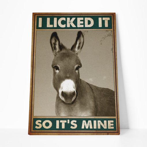 Gearhuman 3D I Licked It Donkey Canvas GB08032 Canvas 1 Piece Non Frame M