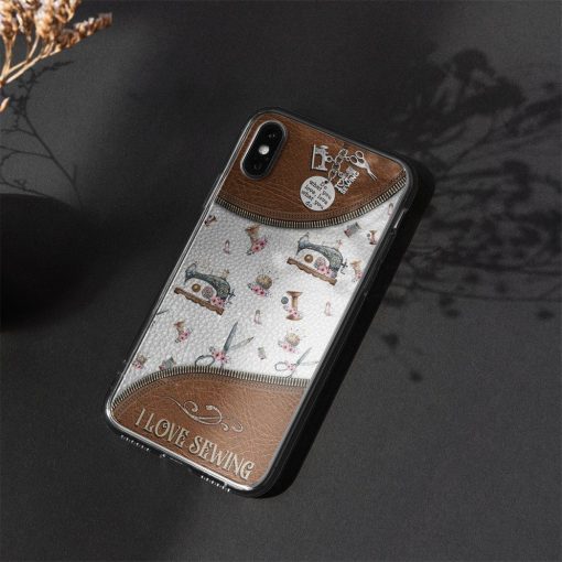 Gearhuman 3D I Love Sewing Custom Phonecase GB05012 Glass Phone Case