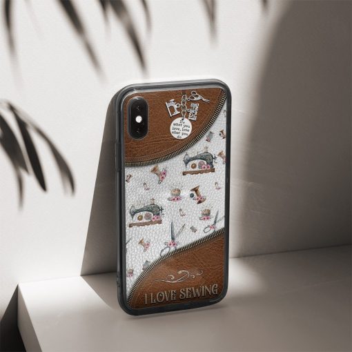 Gearhuman 3D I Love Sewing Custom Phonecase GB05012 Glass Phone Case