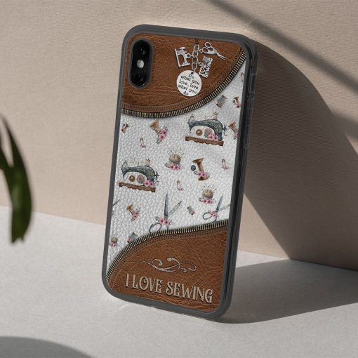 Gearhuman 3D I Love Sewing Custom Phonecase GB05012 Glass Phone Case
