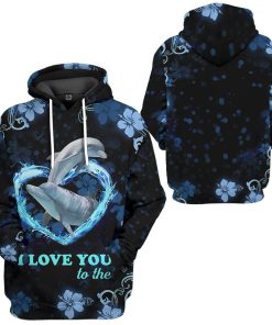 Gearhuman 3D I Love You Couple Dolphin Tshirt Hoodie Apparel GB12011 3D Apparel 