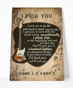Gearhuman 3D I Pick You Bass Guitar Custom Name Canvas GB20013 Canvas 1 Piece Non Frame M