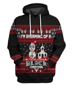 Gearhuman 3D Im Dreaming Of A Black Christmas Ugly Christmas Sweater Custom Hoodie Apparel GV09108 3D Apparel Hoodie S 