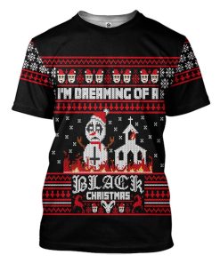 Gearhuman 3D Im Dreaming Of A Black Christmas Ugly Christmas Sweater Custom Tshirt Apparel GV09108 3D T-shirt T-Shirt S 