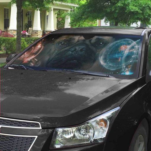 Gearhuman 3D Iron Man HUD Pug Dog Auto Sunshade ZK2804213 Auto Sunshade