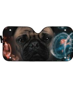 Gearhuman 3D Iron Man HUD Pug Dog Auto Sunshade ZK2804213 Auto Sunshade 57''x27.5'' 