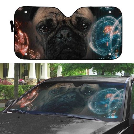 Gearhuman 3D Iron Man HUD Pug Dog Auto Sunshade ZK2804213 Auto Sunshade