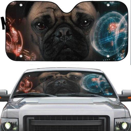 Gearhuman 3D Iron Man HUD Pug Dog Auto Sunshade ZK2804213 Auto Sunshade