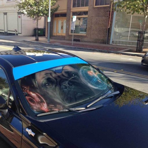 Gearhuman 3D Iron Man HUD Pug Dog Auto Sunshade ZK2804213 Auto Sunshade