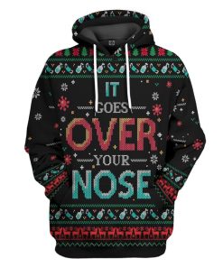 Gearhuman 3D It Goes Over Your Nose Mask Ugly Christmas Sweater Custom Tshirt Hoodie Apparel GV061113 3D Apparel Hoodie S 