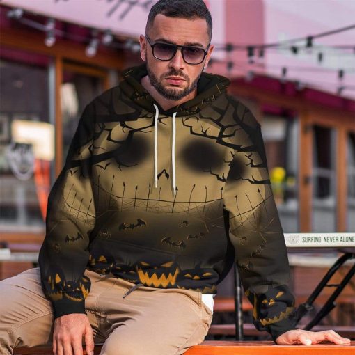 Gearhuman 3D Jack Pumpkin Halloween Custom Hoodie Apparel GV20082 3D Custom Fleece Hoodies
