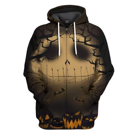 Gearhuman 3D Jack Pumpkin Halloween Custom Hoodie Apparel GV20082 3D Custom Fleece Hoodies Zip Hoodie S