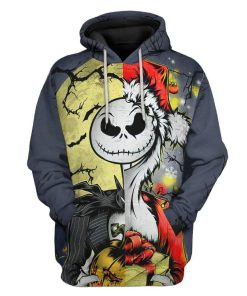 Gearhuman 3D Jack Skellington Halloween And Grinch Christmas Custom Hoodie Apparel GV20083 3D Custom Fleece Hoodies Hoodie S 