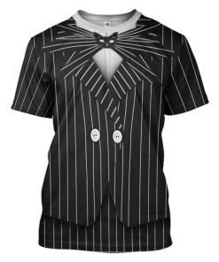 Gearhuman 3D Jack Skellington Halloween Cosplay Custom Tshirt Apparel GV21084 3D T-shirt T-Shirt S 