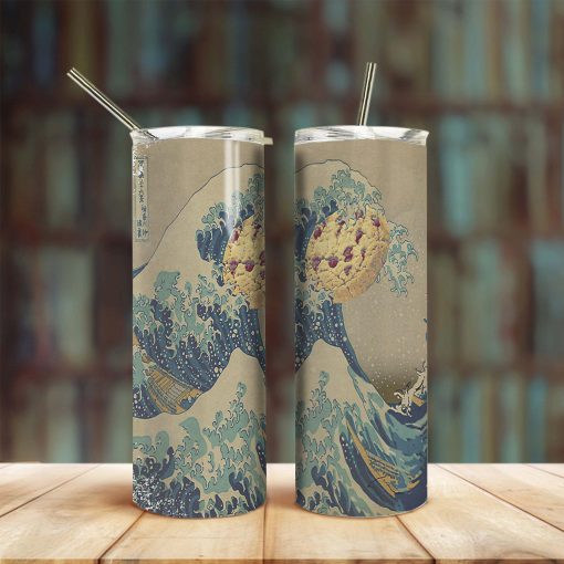 Gearhuman 3D Japanese Wave Cookie Monster Custom Tumbler GH290910 Tumbler Long 20oz