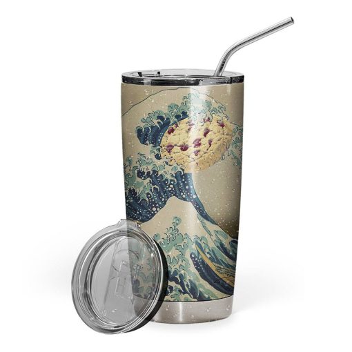 Gearhuman 3D Japanese Wave Cookie Monster Custom Tumbler GH290910 Tumbler Short 20oz