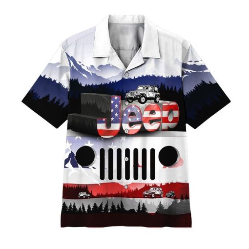 Gearhuman 3D Jeep American Flag Hawaii Shirt ZZ2705212 Hawai Shirt Short Sleeve Shirt S