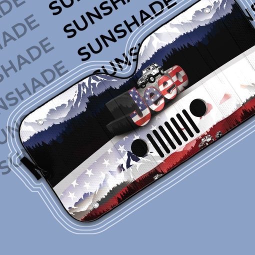 Gearhuman 3D Jeep American Flag Sunshade ZZ2805212 Auto Sunshade