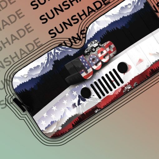 Gearhuman 3D Jeep American Flag Sunshade ZZ2805212 Auto Sunshade