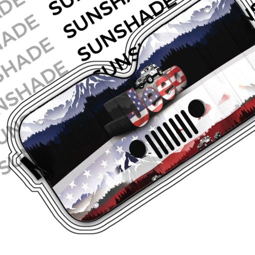 Gearhuman 3D Jeep American Flag Sunshade ZZ2805212 Auto Sunshade