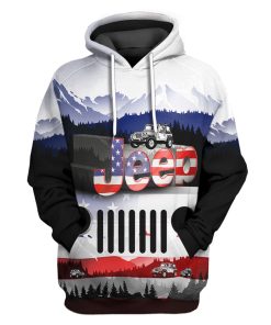 Gearhuman 3D Jeep American Flag Tshirt Hoodie Apparel ZZ2705213 3D Apparel Hoodie S 