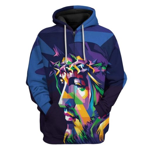 Gearhuman 3D Jesus Christ Custom T-Shirts Hoodies Apparel JE-TA1102206 3D Custom Fleece Hoodies Zip Hoodie S