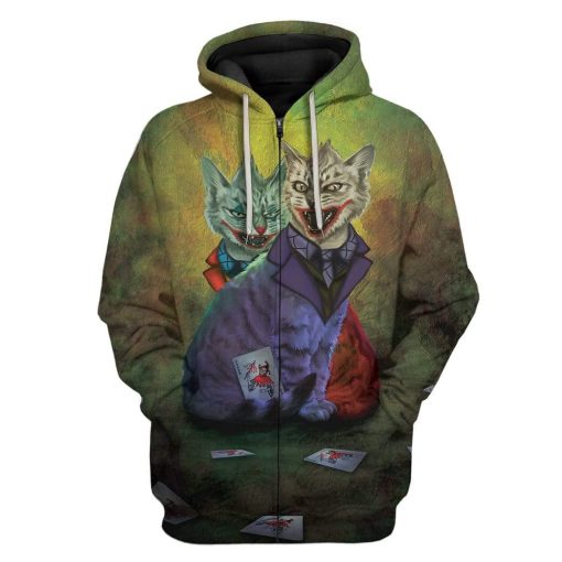 Gearhuman 3D JK Cat Custom T-Shirts Hoodies Apparel GA17025 3D Custom Fleece Hoodies Zip Hoodie S