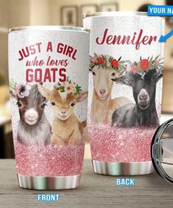 Gearhuman 3D Just A Girl Who Loves Goats Custom Name Design Vacuum Insulated Tumbler GC131010 Tumbler Short 20oz 
