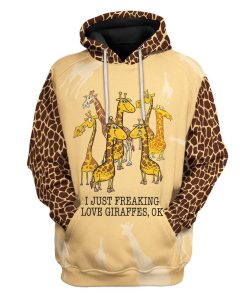 Gearhuman 3D Just Freaking Love Giraffes Tshirt Hoodie Apparel GB15127 3D Apparel Hoodie S 