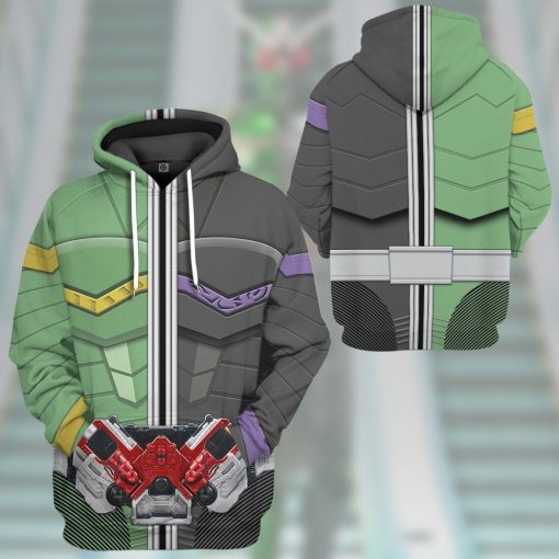 Gearhuman 3D Kamen Rider W Cyclone Joker Form Tshirt Hoodie Apparel GB250112 3D Apparel