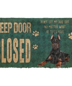Gearhuman 3D Keep Door Closed Doberman Pinschers Dog Custom Gender Doormat GV270110 Doormat Doormat S(15,8''x23,6'')