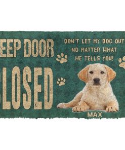 Gearhuman 3D Keep Door Closed Labrador Retrievers Dog Custom Name Doormat GV27016 Doormat Doormat S(15,8''x23,6'')