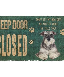 Gearhuman 3D Keep Door Closed Miniature Schnauzers Dog Custom Gender Doormat GV27017 Doormat Doormat S(15,8''x23,6'')