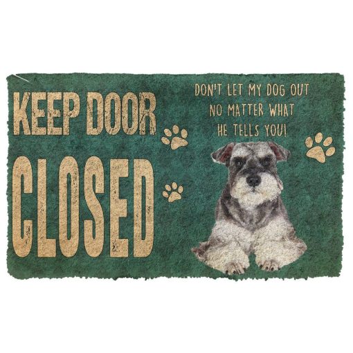 Gearhuman 3D Keep Door Closed Miniature Schnauzers Dog Custom Gender Doormat GV27017 Doormat Doormat S(15,8''x23,6'')