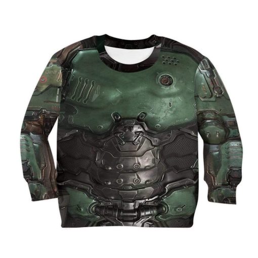 Gearhuman 3D Kid Cosplay Doom Slayer Doomguy Custom Apparel GT12034K Kid 3D Apparel Kid Sweatshirt 2XS/3-4