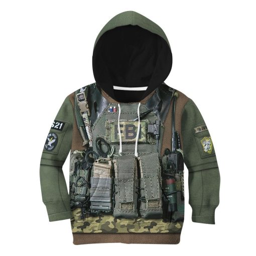 Gearhumans 3D Kid FBI Uniform Custom Tshirt Hoodie Apparel 1 Gearhuman 3D Kid FBI Uniform Custom Tshirt Hoodie Apparel CK031217 Kid 3D Apparel Hoodie S