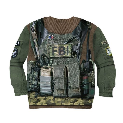 Gearhumans 3D Kid FBI Uniform Custom Tshirt Hoodie Apparel 2 Gearhuman 3D Kid FBI Uniform Custom Tshirt Hoodie Apparel CK031217 Kid 3D Apparel Long Sleeve S