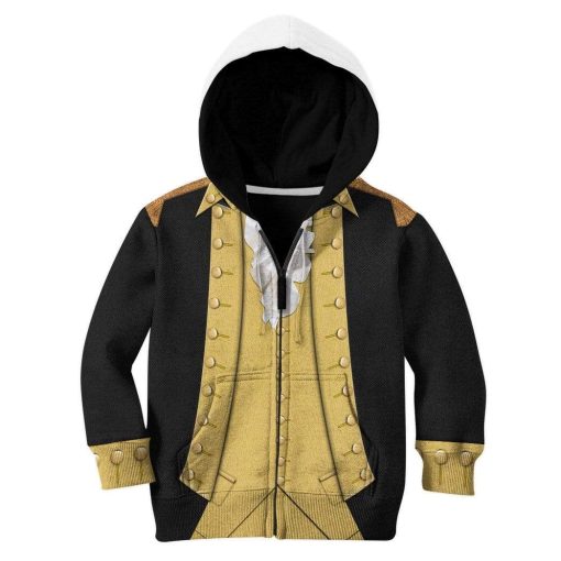 Gearhuman 3D Kid George Washington Hoodie Apparel GA25032 Kid 3D Apparel Kid Zip Hoodie S