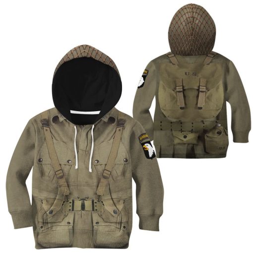 Gearhumans 3D Kid WW2 Paratroopers Uniform Custom Tshirt Hoodie Apparel 5 Gearhuman 3D Kid WW2 Paratroopers Uniform Custom Tshirt Hoodie Apparel CK07121 Kid 3D Apparel