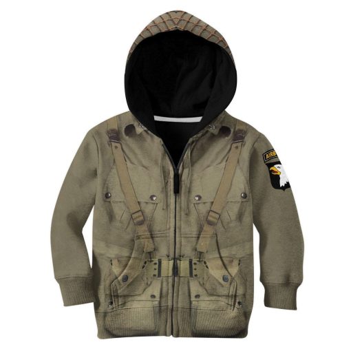 Gearhumans 3D Kid WW2 Paratroopers Uniform Custom Tshirt Hoodie Apparel 4 Gearhuman 3D Kid WW2 Paratroopers Uniform Custom Tshirt Hoodie Apparel CK07121 Kid 3D Apparel Kid Zip Hoodie S