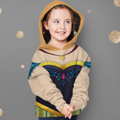 Gearhuman 3D Kids Anna Frozen Custom Tshirt Hoodie Appreal CC11126 Kid 3D Apparel