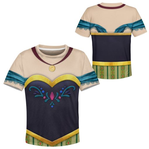 Gearhuman 3D Kids Anna Frozen Custom Tshirt Hoodie Appreal CC11126 Kid 3D Apparel