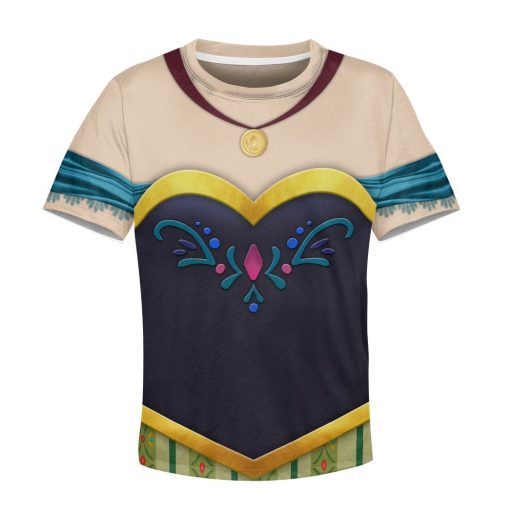 Gearhuman 3D Kids Anna Frozen Custom Tshirt Hoodie Appreal CC11126 Kid 3D Apparel Kid T-Shirt XS