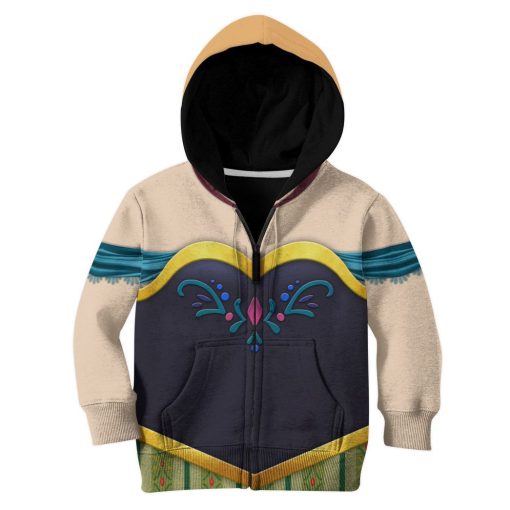 Gearhuman 3D Kids Anna Frozen Custom Tshirt Hoodie Appreal CC11126 Kid 3D Apparel Kid Zip Hoodie XS