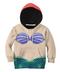 Gearhuman 3D Kids Ariel Mermaid Custom Tshirt Hoodie Appreal CC11122 Kid 3D Apparel Kid Hoodie XS