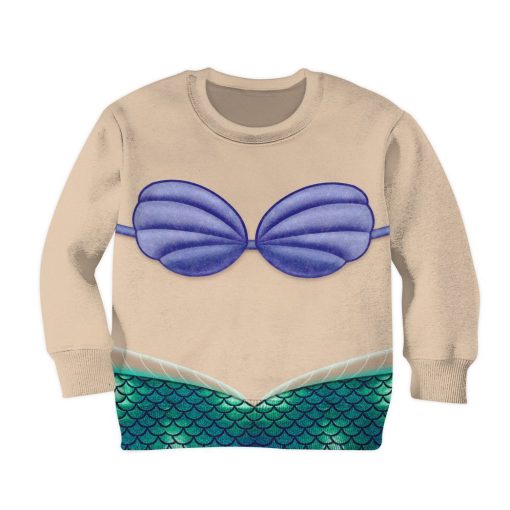 Gearhuman 3D Kids Ariel Mermaid Custom Tshirt Hoodie Appreal CC11122 Kid 3D Apparel Kid Sweatshirt 2XS